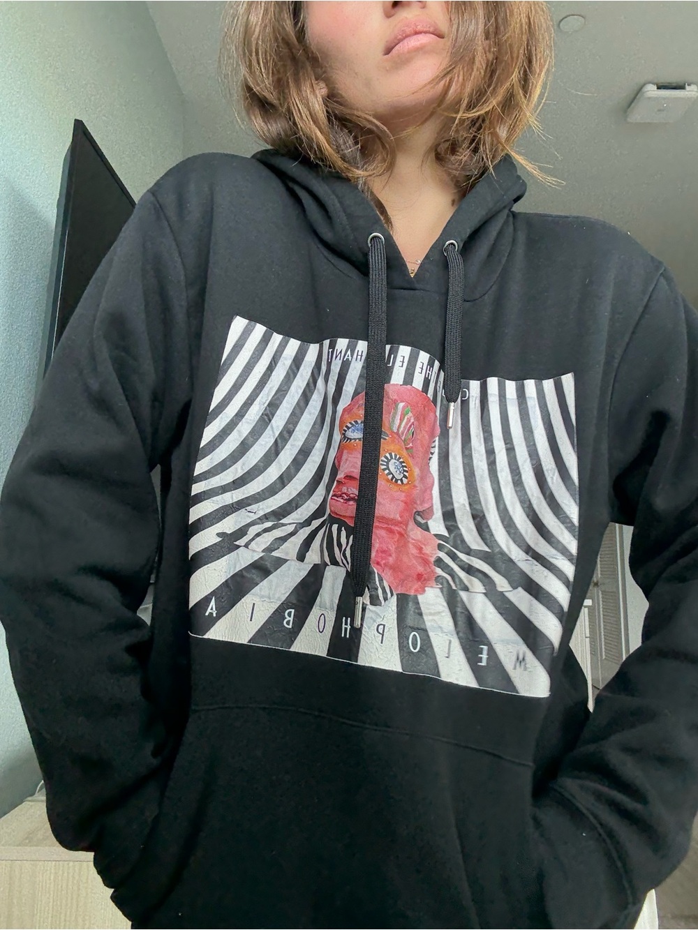 Black Graphic Hoodie Sweatshirt - Women